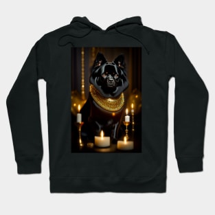 A Black Pomeranian's Gothic Glamour Hoodie